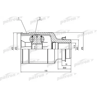 ШРУС внутренний правый 28x43x22 MAZDA 3 BK 03-08 PATRON PCV1532