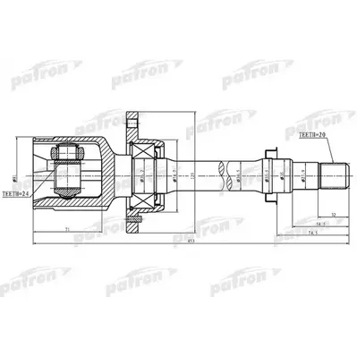ШРУС внутренний правый 20x35.5x24 TOYOTA AVENSIS AT22/A PATRON PCV1426