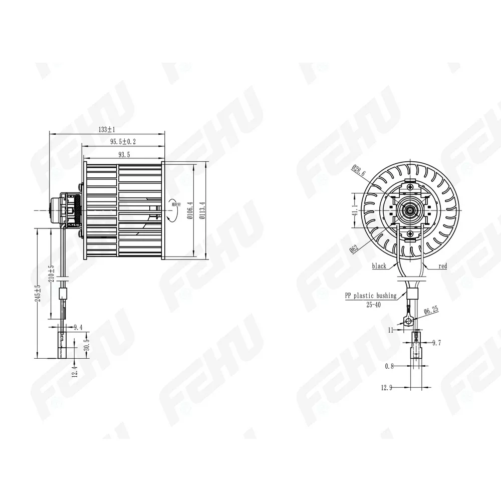 Электровентилятор отопителя VAZ 2108-99, 2110-15 FEHU FFH1145