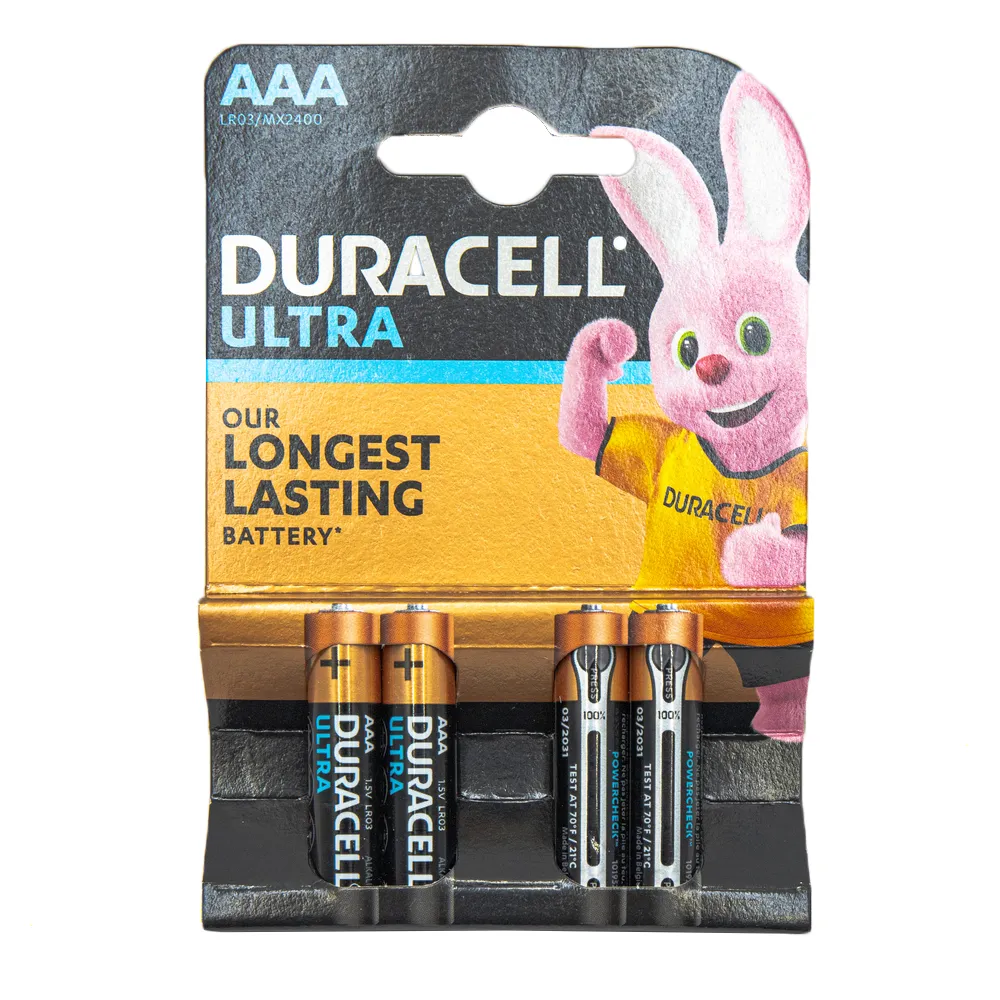 Батарейка алкалиновая Duracell Ultra AAA 1,5V (4 шт) LR03-4BL Ultra