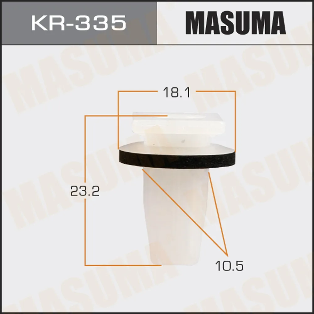 Клипса автомобильная (автокрепеж) MASUMA 335-KR уп.50 MASUMA KR335