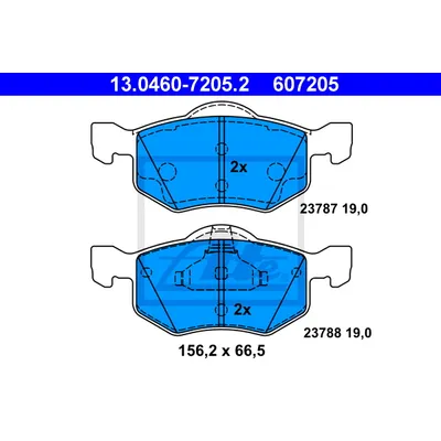 Колодки FORD MAVERICK 01=> FORD ATE 13.0460-7205.2