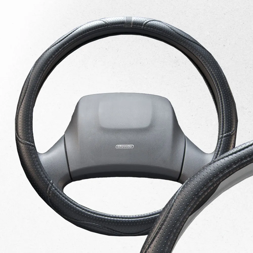 Оплетка руля SKYWAY Art-7 экокожа Черная L SKYWAY S01102019