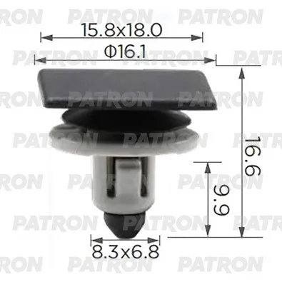 Клипса пластмассовая комплект (клипса+втулка) Subaru применяемость: Кре PATRON P37-3735