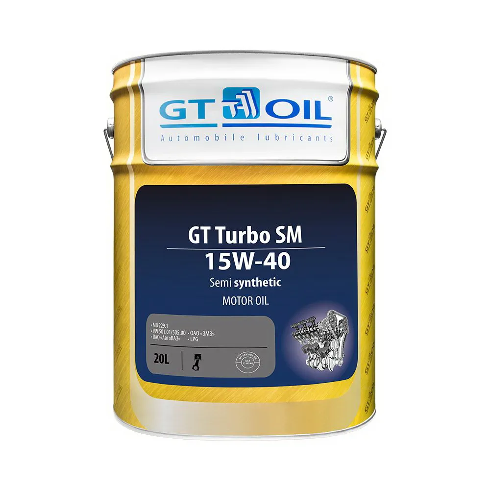 Масло моторное GT OIL GT Turbo SM 5W-40 полусинтетическое 20 л 8809059407059