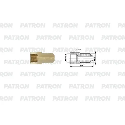 Переходник Переходник редукционный M10X1-M12X1, L=30,8MM, S=1 PATRON PHL5600229