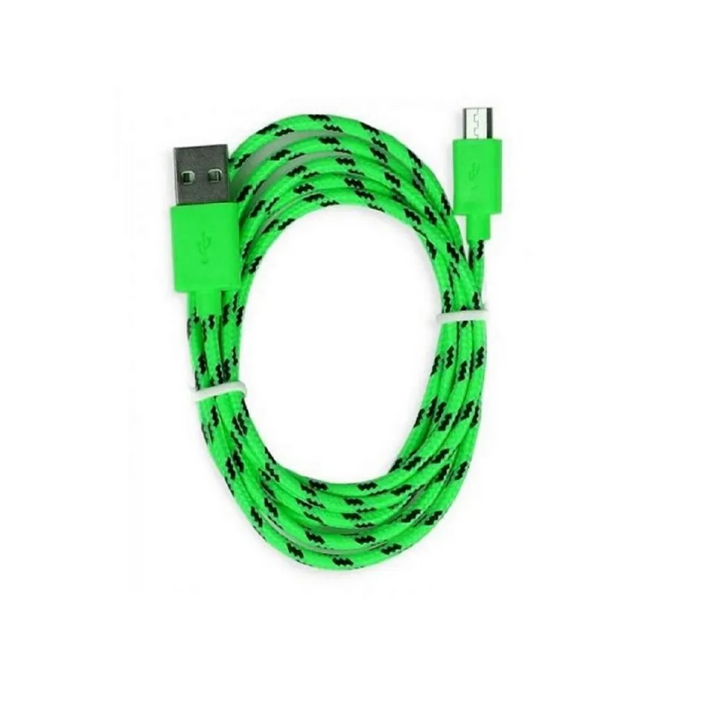 Дата-кабель USB - MICRO USB, нейлон, длина 1 м, зеленый SMARTBUY IK-12N GREEN