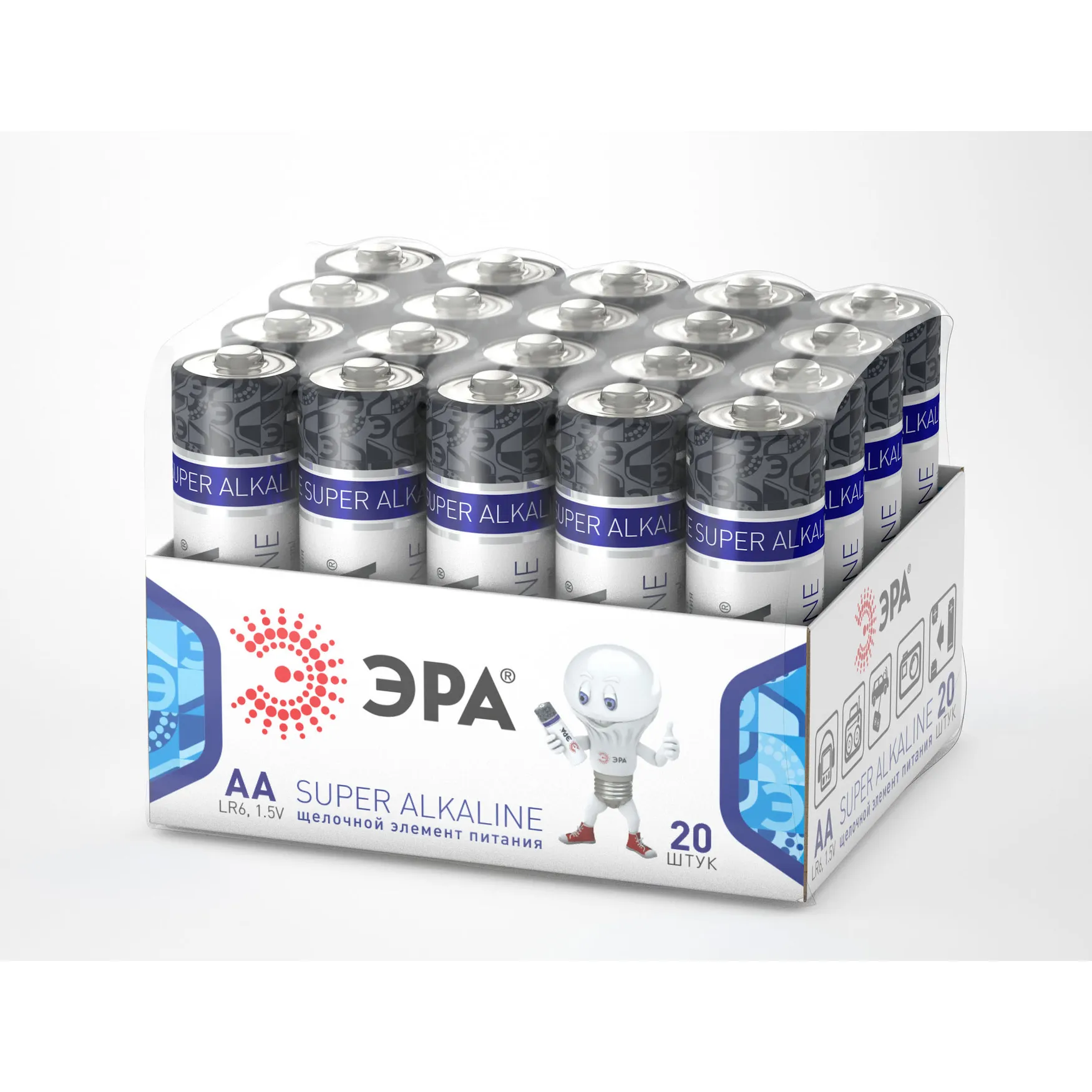 Батарейки ЭРА LR6-20 bulk SUPER Alkaline (20/480/69120)