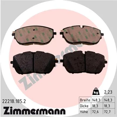 КОЛОДКИ ТОРМ ДИСК ПЕР PEUGEOT 308 II 13-, 508 II 18- (2022-03-06) ZIMMERMANN 222181852