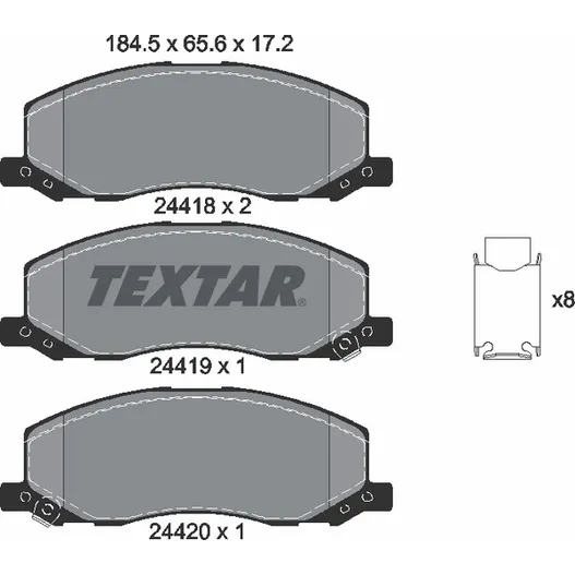 Колодки тормозные передние OPEL SAAB VAUXHALL TEXTAR 2441801