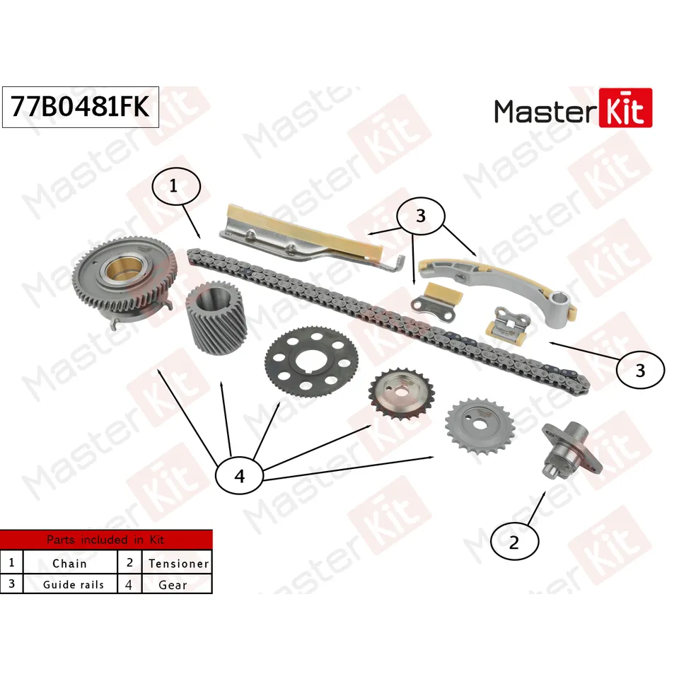 Комплект цепи ГРМ MITSUBISHI 4M41 (2006-) MASTERKIT 77B0481FK