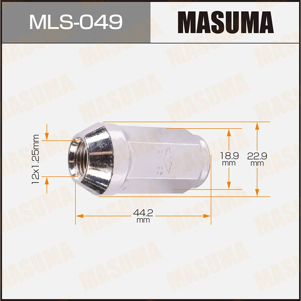 Гайка колесная 12x1.25(R)х43 мм MASUMA MLS049