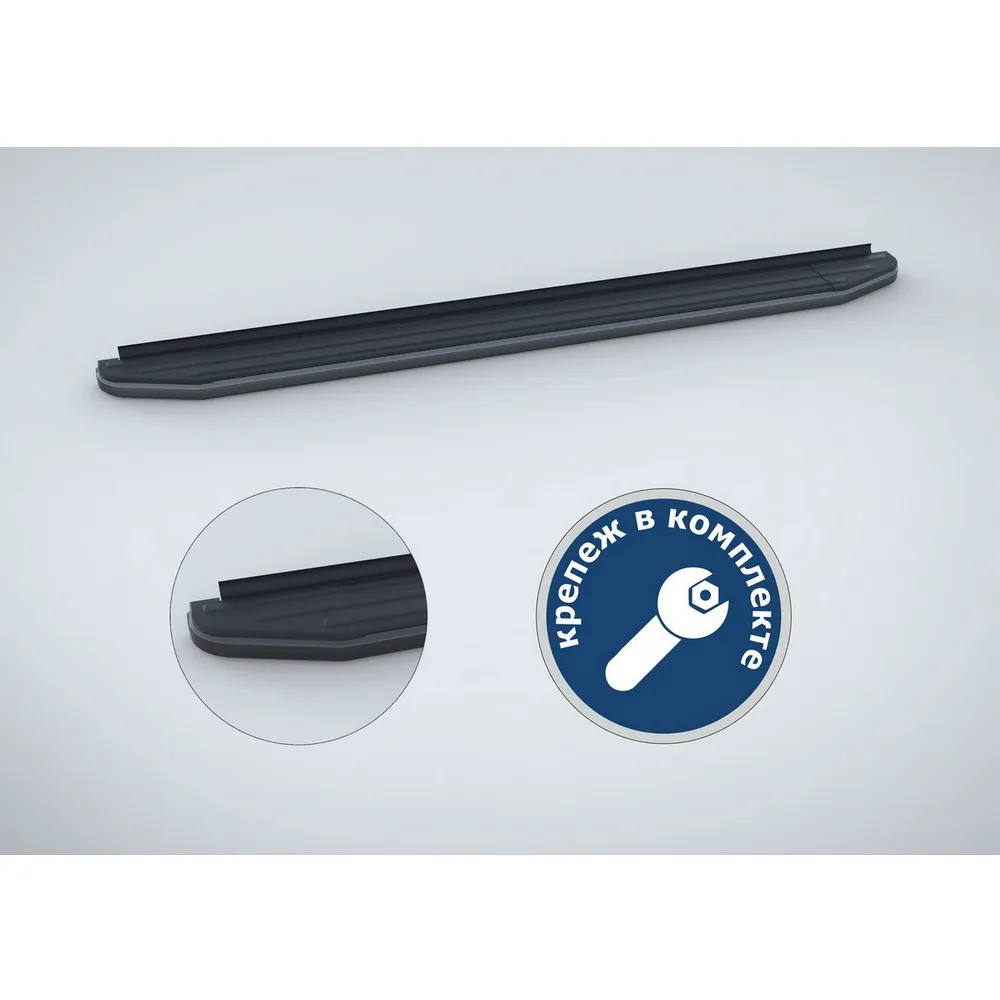 Порог алюминиевый Premium-Black Mazda CX-9 II Черный Rival A193ALB.3803.1