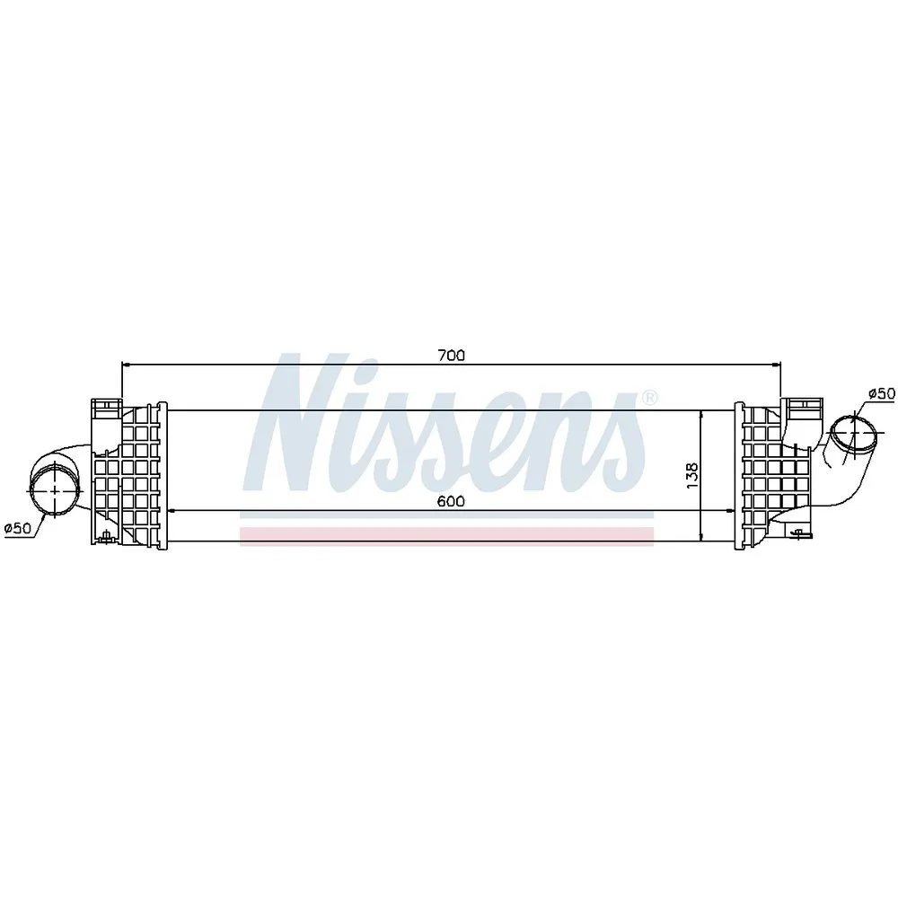 Интеркулер FORD FOCUS C-MAX 1.6 TDCI/1.8 TDCI/2.0 TDCI 03-07 , FOCUS II (DA) 1.6 TDCI/1.8 TDCI/2.0 TDCI 04-, FOCUS II TURNIER (DAW) 1.6 TDCI/1.8 TDCI