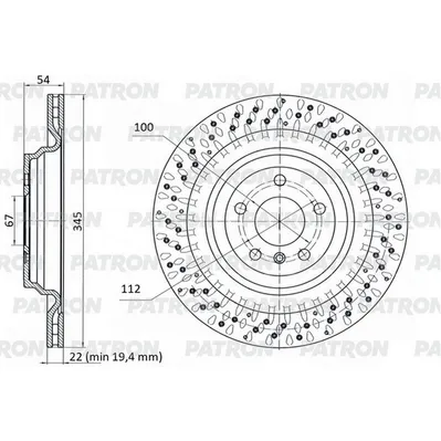 Диск тормозной задний MB GL-CLASS (X166) 12-15 (+ перф) PATRON PBD1399DR