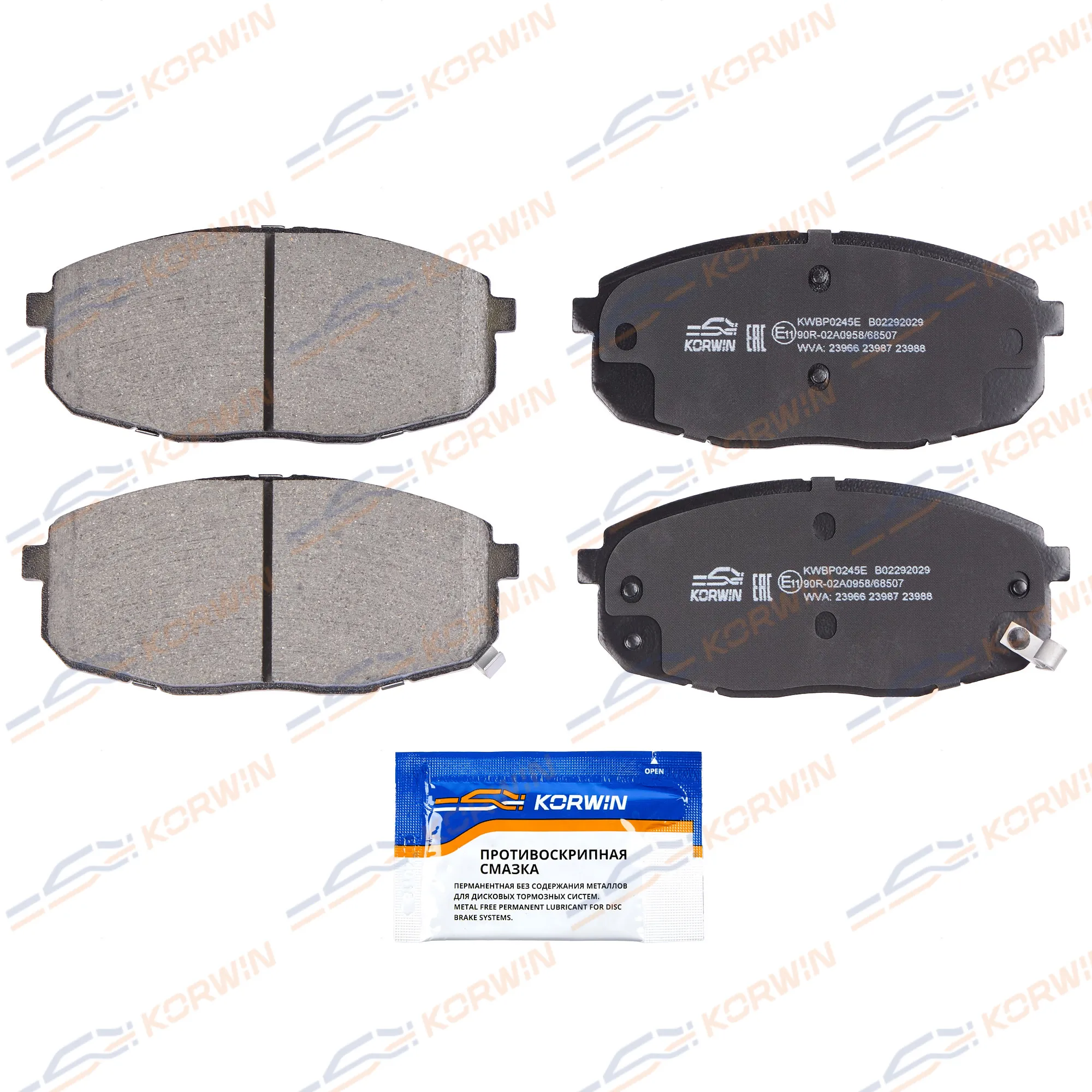 Колодки тормозные перед. ECOLine. Hyundai i30 07-/Kia Ceed 06-/Cerato (TD) 09- KORWIN KWBP0245E
