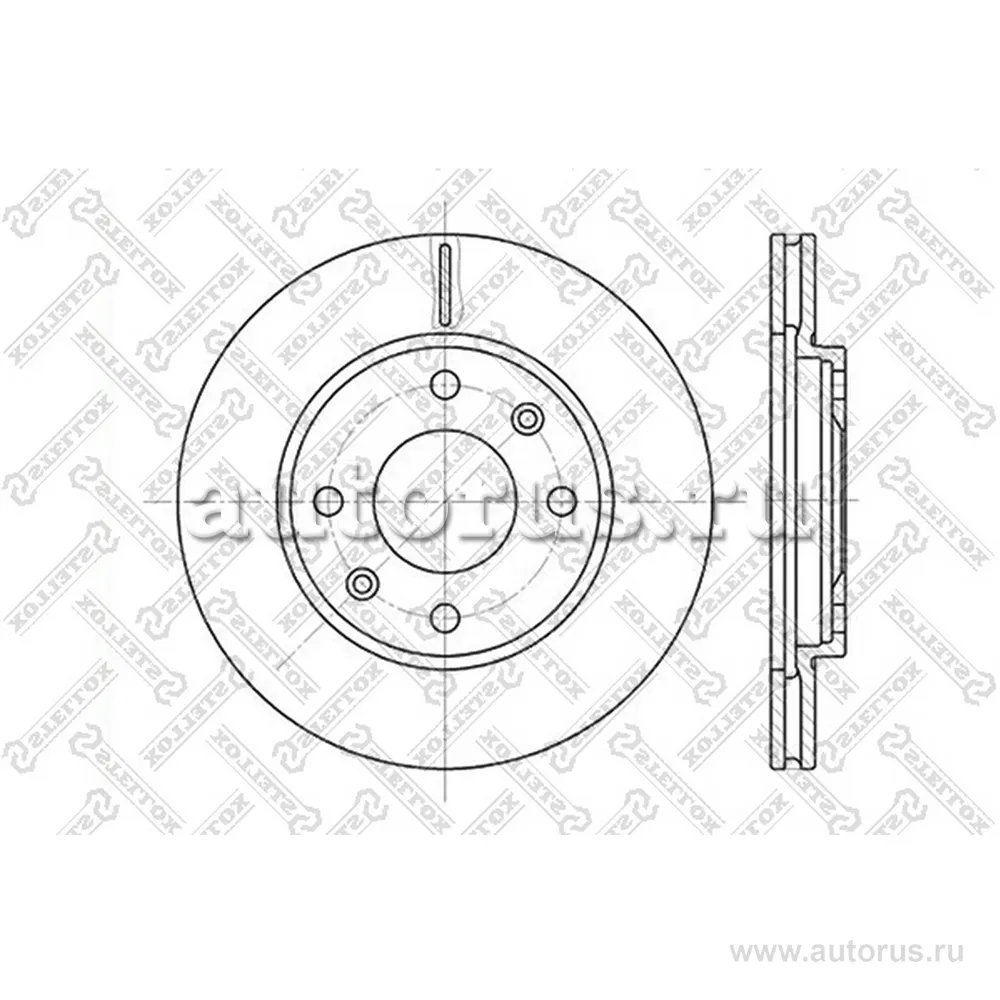Диск тормозной передний CITROEN AX/XSARA 1.3-11. STELLOX 60209918V_SX
