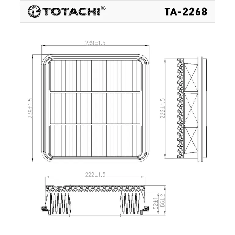 Воздушный фильтр TOTACHI TA-2268 A-3026 1500A358 C 24 011 TOTACHI TA-2268
