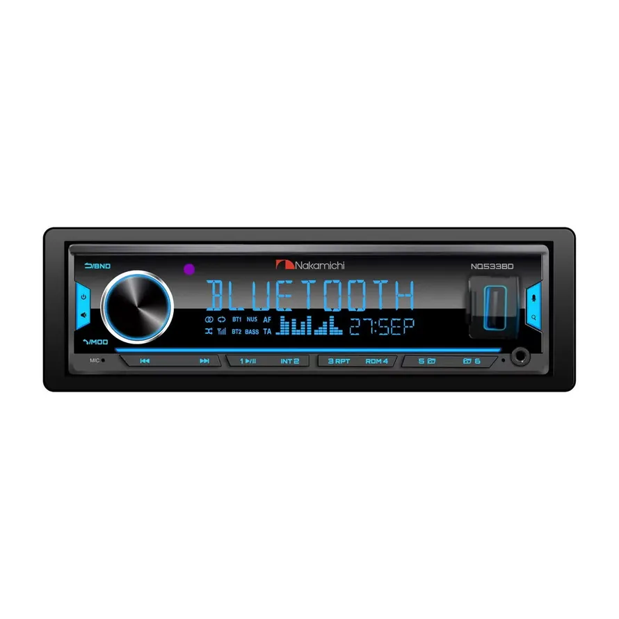 Автомагнитола Nakamichi NAK-NQ533BD ,1 din, USB, AUX, ВТ, 4*50 Вт, DSP,7RCA, 256 цветов