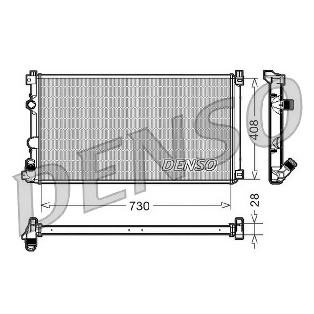 Радиатор двигателя NISSAN INTERSTAR (02-)/MOVANO A (98-10)/MASTER II (98-)/ DENSO DRM23092