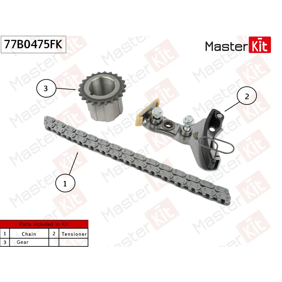 Комплект цепи ГРМ CHEVROLET L86 (6,2л) MASTERKIT 77B0475FK