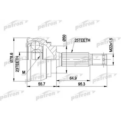 ШРУС наружн к-кт 25x50x23 MITSUBISHI: GALANT 83-88 PATRON PCV1104