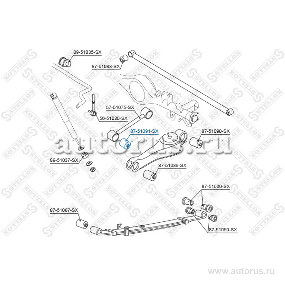 Сайлентблок зад. продол. рычага верхн. Hyundai H-1 96-01 STELLOX 87-51091-SX