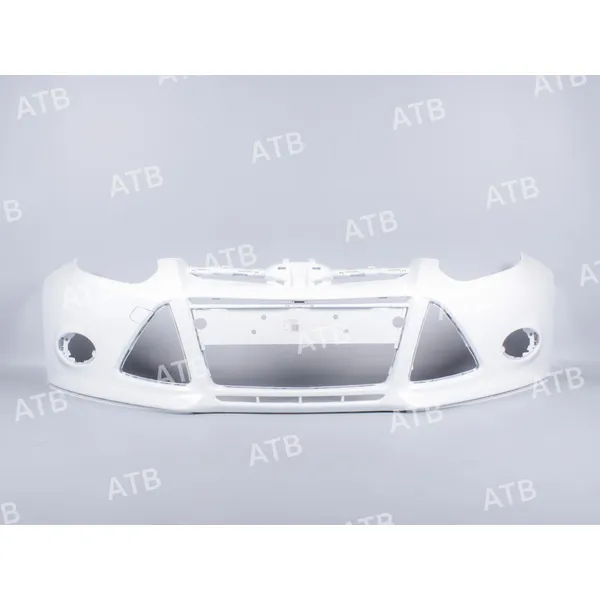 Бампер FORD FOCUS 3 2011-2015 передний под ПТФ морозно-белый (FROZEN WHITE) ATB 1AFF3011F7VTA