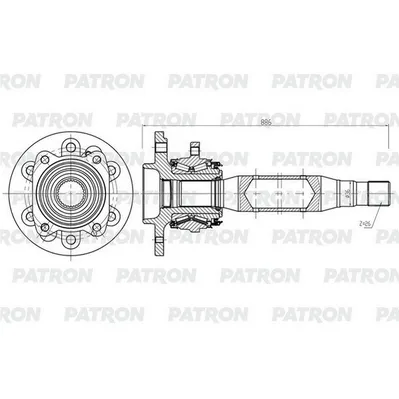 Полуось лев MB Sprinter / VW Crafter (z=26, со ступицей) PATRON PDS0563