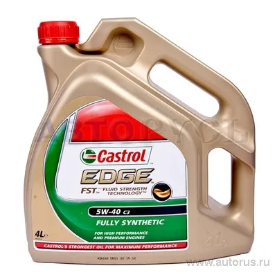 Масло моторное CASTROL EDGE C3 5W-40 синтетическое 4 л 1526C4