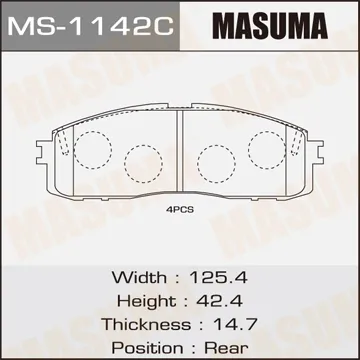 Колодки дисковые MASUMA MS-1142