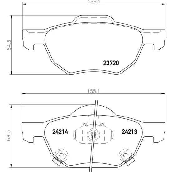 Колодки тормозные перед HONDA ACCORD VII, ACCORD VII, ACCORD VII Tourer 02-