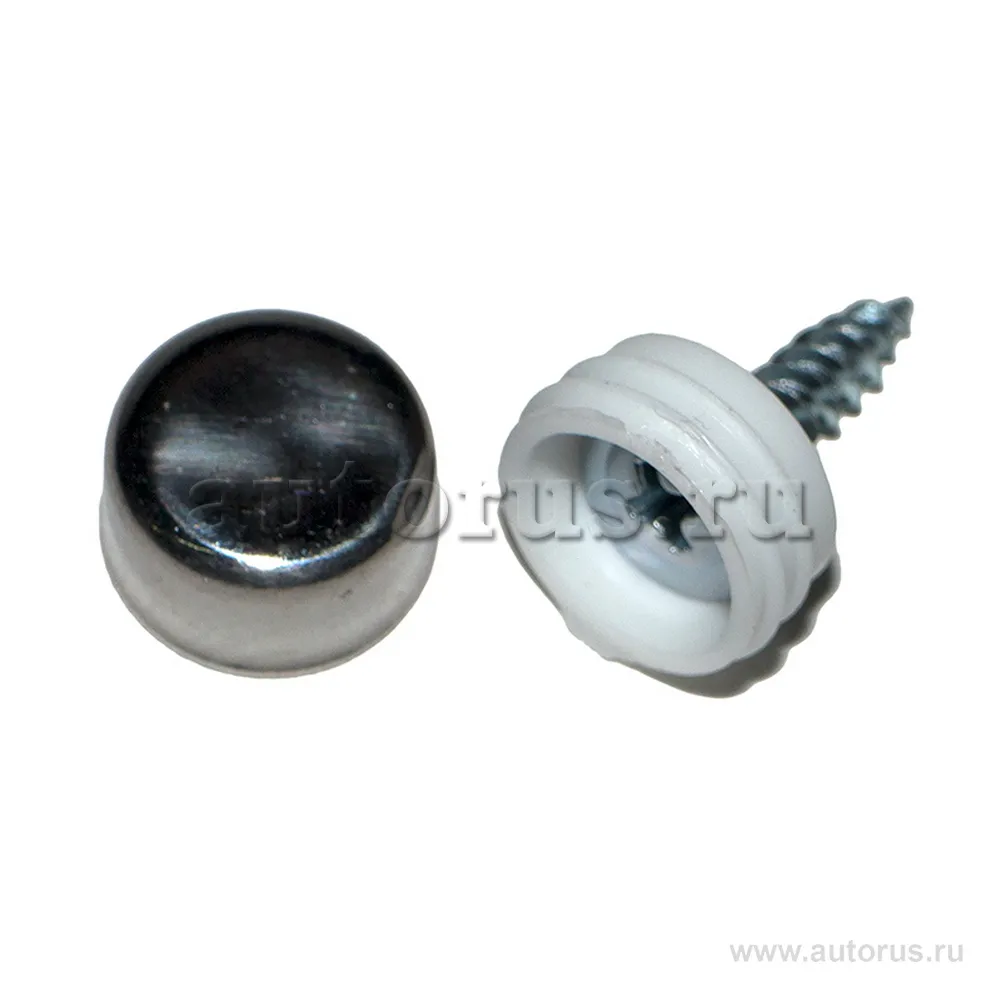 Болты крепления номерного знака к-т 4 шт саморез хром DOLLEX KNS01