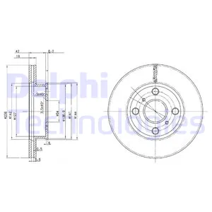 Диск тормозной передний TOYOTA COROLLA E10/E11 /VENT D=238MM DELPHI BG2424