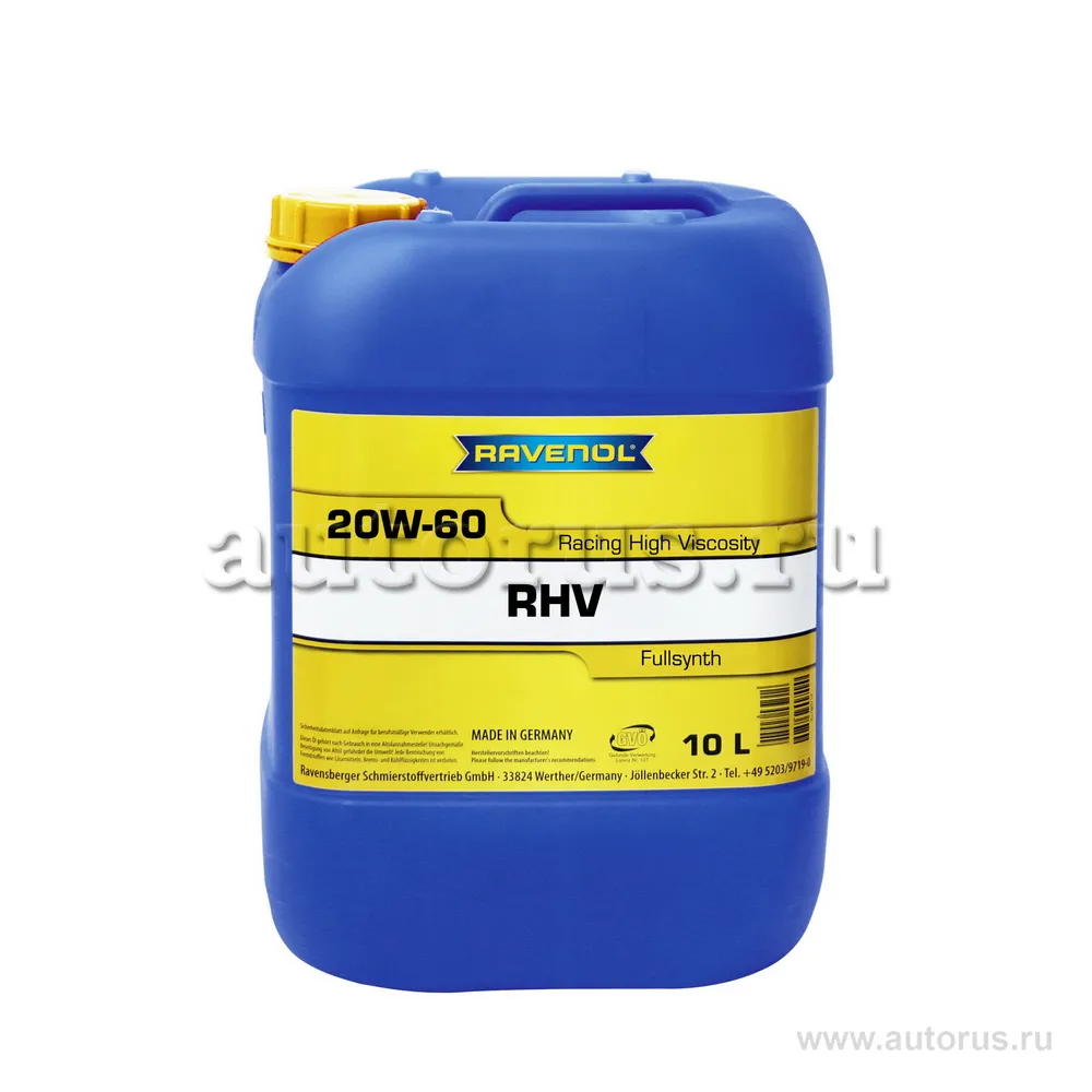 Моторное масло RAVENOL RHV Racing High Viscosity SAE 20W-60 (10л) 1141101-010 (4014835848931)