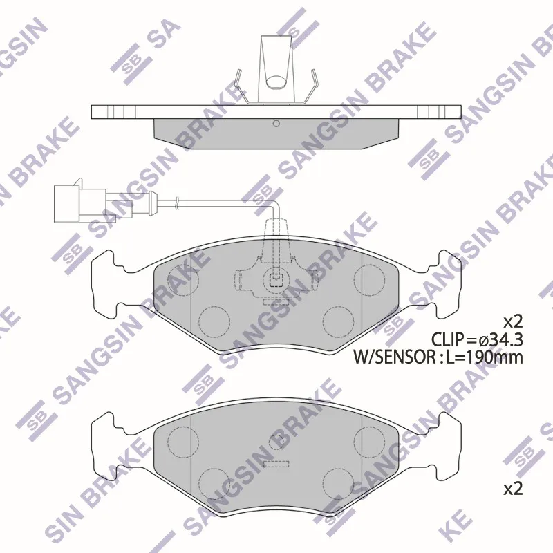 Колодки тормозные FIAT PALIO 96- передние SANGSIN BRAKE SP4236