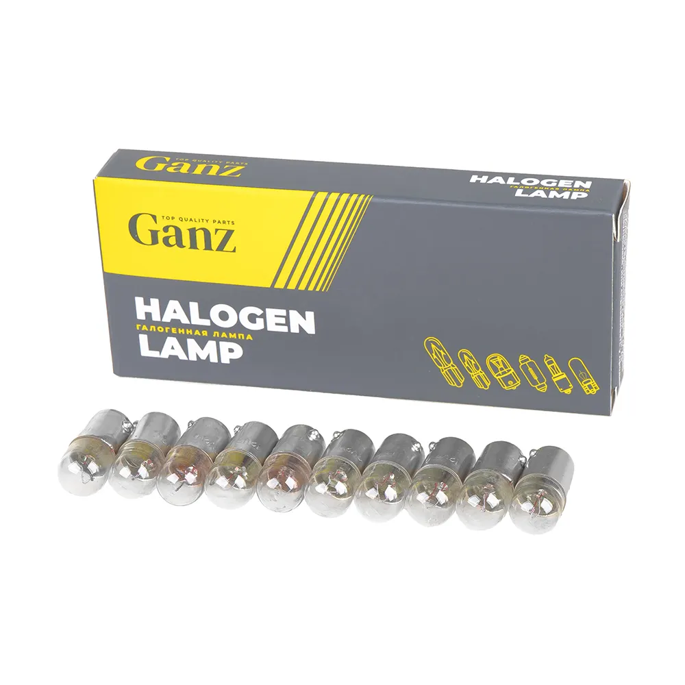 Лампа 12V T2W 2W BA9s GANZ 10 шт. BOX (10 шт. цена за 1 шт.) GIP06340