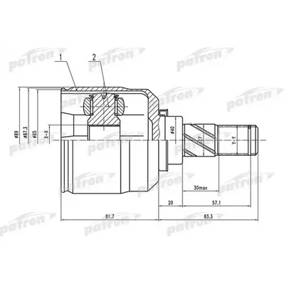 ШРУС внутренний правый 25x40x23 NISSAN ALMERA TINO (V10 PATRON PCV1546