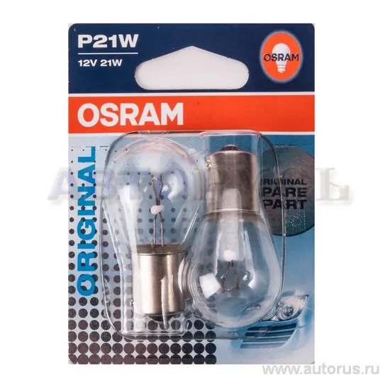 Лампа 12V P21W 21W BA15s OSRAM ORIGINAL LINE 2 шт. блистер 7506-02B