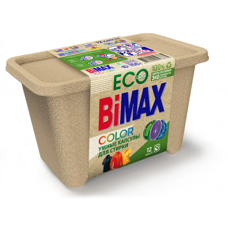 Капсулы для стирки BiMax ЭКО Color 12шт/уп 1462112