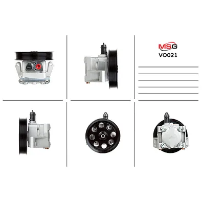 Насос ГУР новый Volvo S60 II 10-18, Volvo S80 II 06-, Volvo V60 10-, Volvo V70 II 00-, Volvo XC60 09 MSG VO021