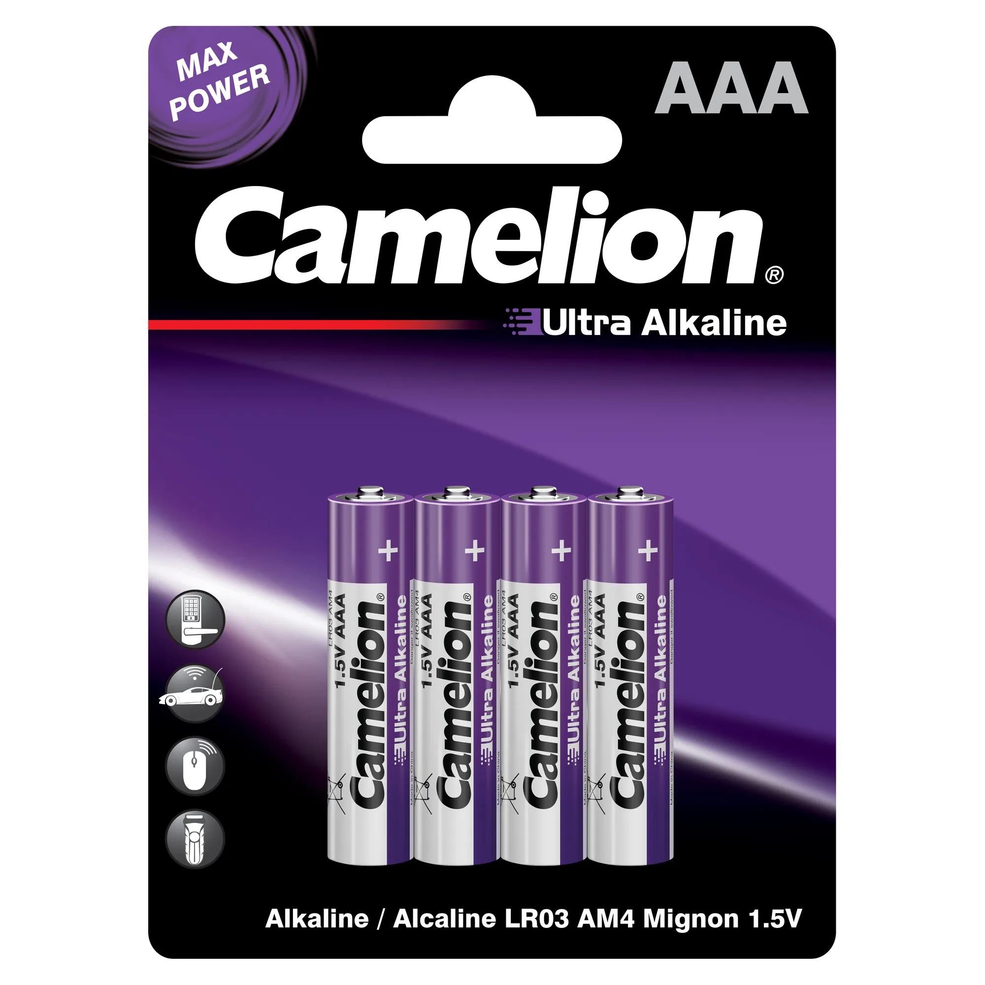 Батарейка алкалиновая Camelion Ultra AAA 1,5V (4 шт) LR03-BP4UT