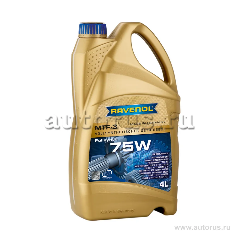 Трансмиссионное масло RAVENOL MTF -3 SAE 75W (4л) new 1221104-004 (4014835719897)