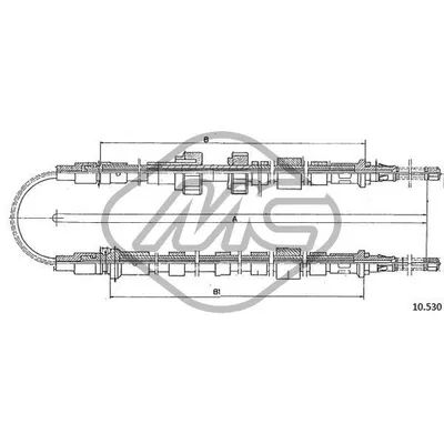 Трос ручника FRD ESCORT 1,1-1,3-1,6 DIESEL Metalcaucho 81761