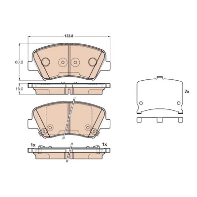 Колодки передние HYUNDAI Elantra 11-15 / Veloster 11-17 TRW GDB3552