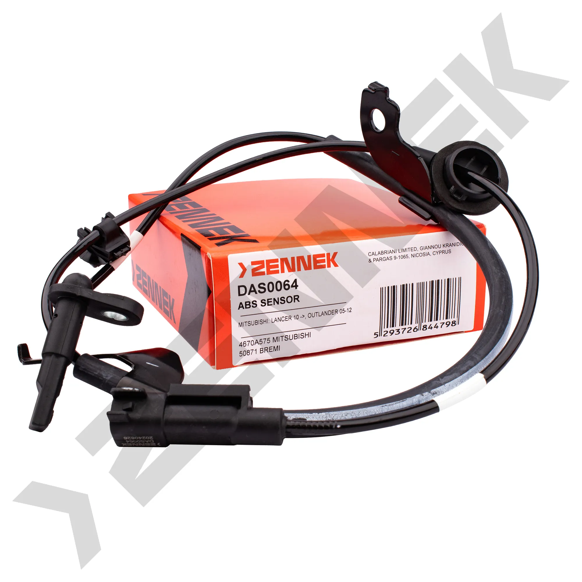 Датчик ABS передний левый MITSUBISHI LANCER 10 -, OUTLANDER 05-12 ZENNEK DAS0064