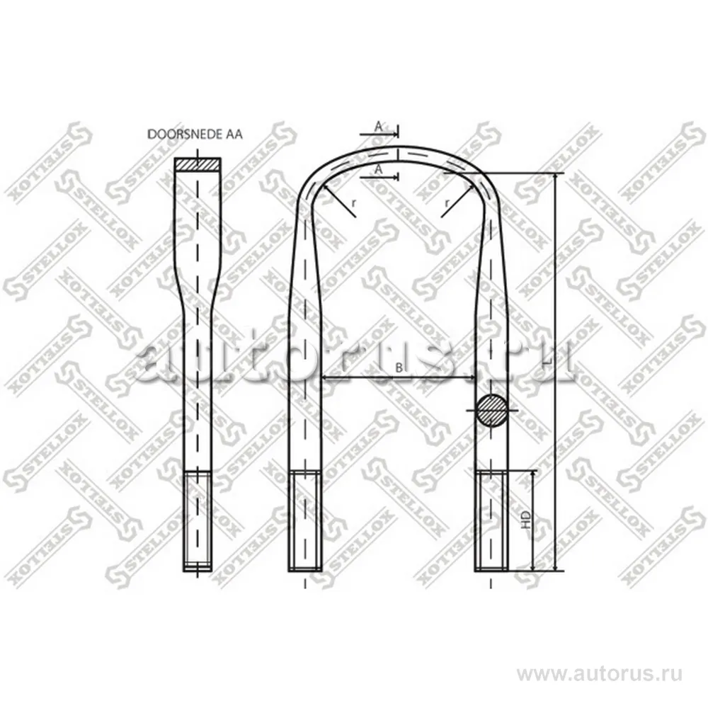 Стремянка рессоры 81xM18x1.5x385-U Omn MB L-Series BM 345/352/353 STELLOX 84-64230-SX
