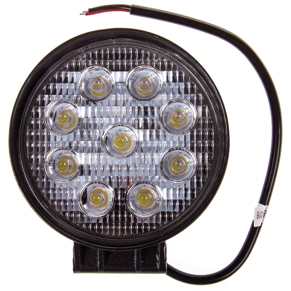 Фара светодиодная OFF ROAD 115 мм диаметр круглая 12V/24V 27W SKYWAY 9 диодов рассеиваемый свет 1шт. SKYWAY S07201018