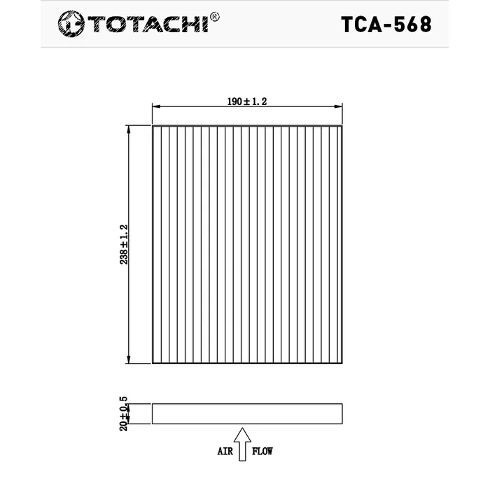 Фильтр салона TOTACHI TCA-568 971330Z000 CU24004 TOTACHI TCA-568