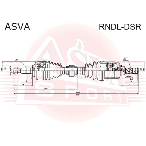 Привод правый 30X754X21 ASVA RNDL-DSR